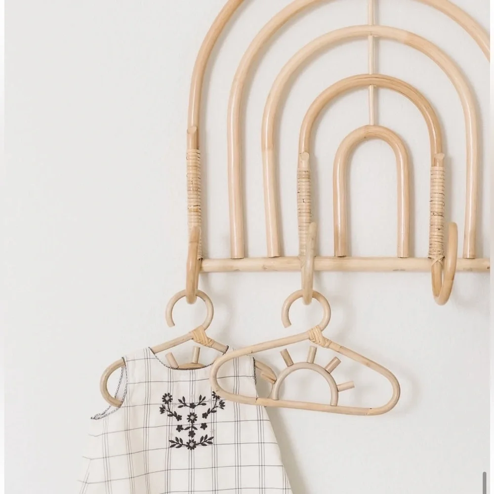 Ellie & Becks Co. Handmade Kids SUNNY RATTAN Hangers Set of 3